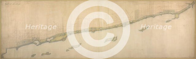 Plate 50 B from Plan of Chicago 1909: Lake Shore from Chicago Avenue on the south to Wilmette... Creator: Daniel Burnham.