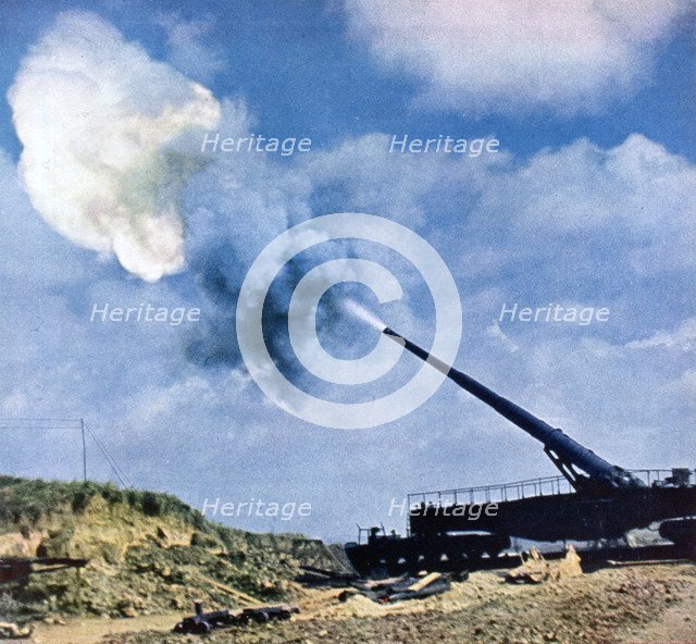 A second after the command to fire, French Channel coast, World War II, 1940. Artist: Unknown