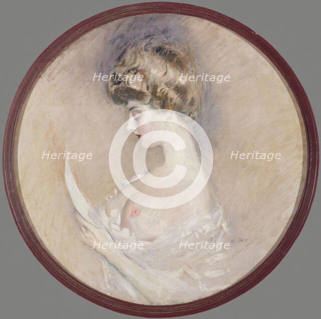 Portrait of Marthe Letellier, née Fourton, c. 1900. Creator: Helleu, Paul César (1859-1927).