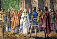 Marriage of Dona Sancha of Navarre and the Count of Lara and Castile Fernan Gonzalez, by 950.