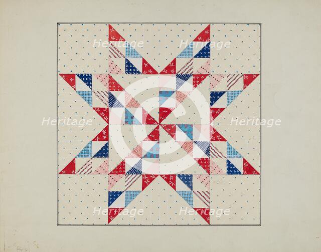 Quilt - "Eastern Star", c. 1940. Creator: Margaret Linsley.