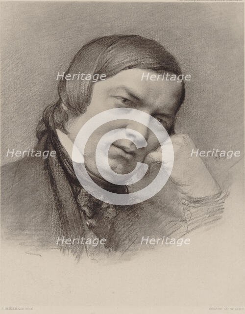 Portrait of the Composer Robert Schumann (1810-1856), 1859. Creator: Bendemann, Eduard (1811-1889).