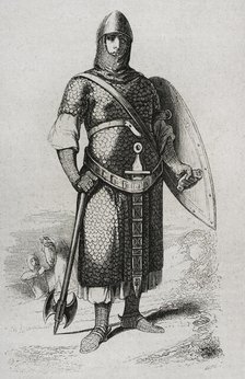 Rodrigo Díaz de Vivar, known as El Cid Campeador (c. 1043-1099), Castilian nobleman, knighted...1852 Creator: Tomás Carlos Capuz.