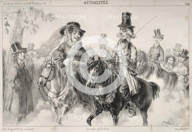 Actualités: Dis donc Madame Miroton il paraitrait que cest nous qui donnons le ton..., 1841. Creator: Clémente Pruche (French, 1831-1870).