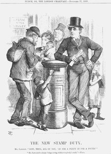 'The New Stamp Duty', 1880. Artist: Joseph Swain