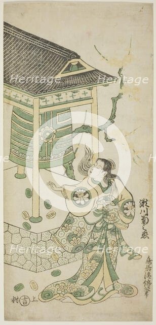 The Actor Segawa Kikunojo I as Katakai in the play "Mugen no Kane Omoi no Akatsuki," perfo..., 1746. Creator: Torii Kiyomasu.