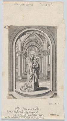 Virgin and Child in a Church, also known as the Van Maelbeke Virgin, 1575-1585.. Creator: Circle of the Brothers Wierix.