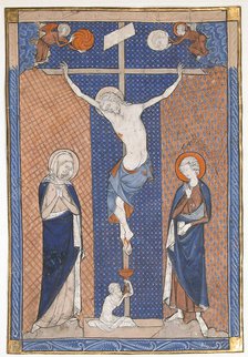 Manuscript Leaf with the Crucifixion, from a Missal, ca. 1270-80. Creator: Unknown.