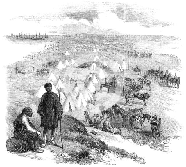 English Encampment on the Coast near Toula, in the Crimea, 1854. Creator: Smyth.