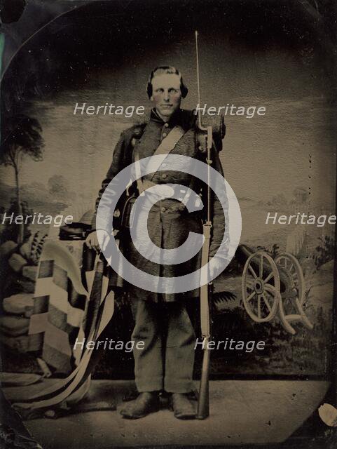 Portrait of a Civil War Soldier, 1860s. Creator: Unknown.