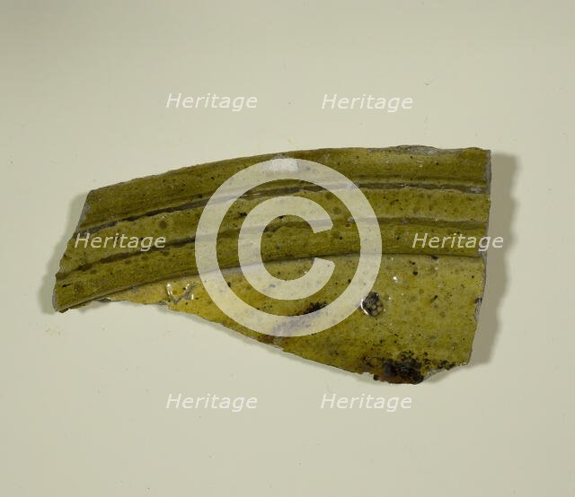Fragment of a Bowl with Double Molded Rim, 13th-14th century. Creator: Unknown.