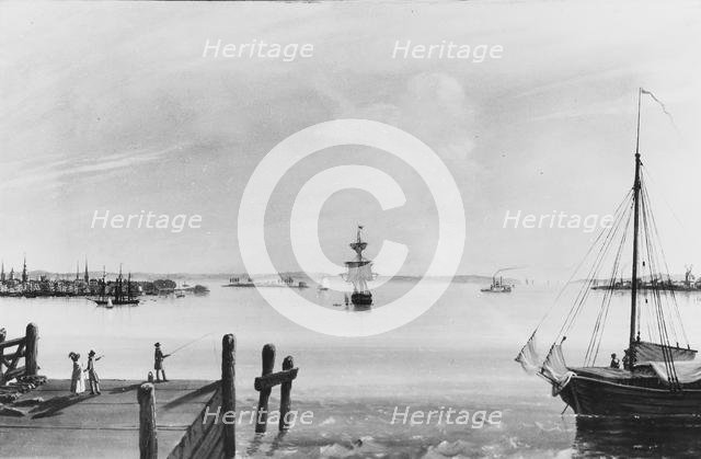 View of New York from Hoboken. Creator: Nicolino Calyo.