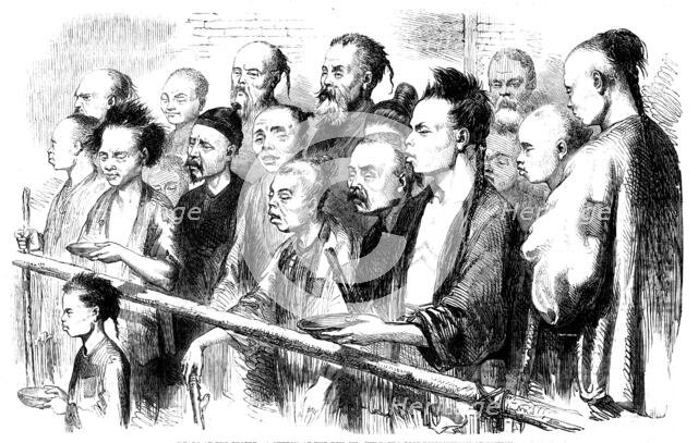 Sketches in China - Heads of the People - a sketch at the Rev. Mr. Huleatt's Rice..., 1858. Creator: Unknown.