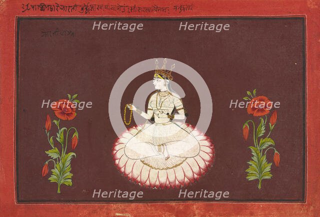 Saraswati, folio from a Goddess series, ca. 1680-1700. Creator: Wajid.