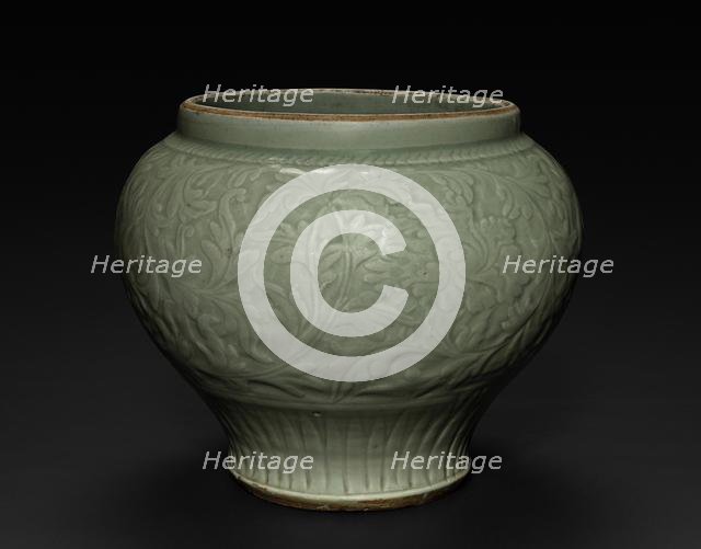 Jar: Celadon Ware, Ming dynasty (1368-1644). Creator: Unknown.