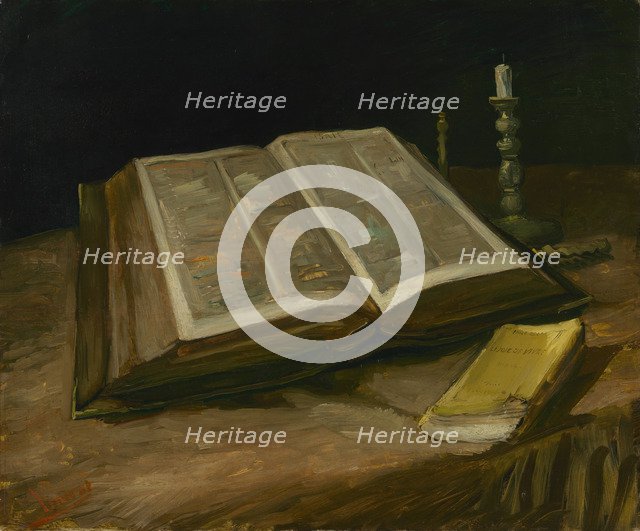 Still Life with Open Bible, 1885. Artist: Gogh, Vincent, van (1853-1890)
