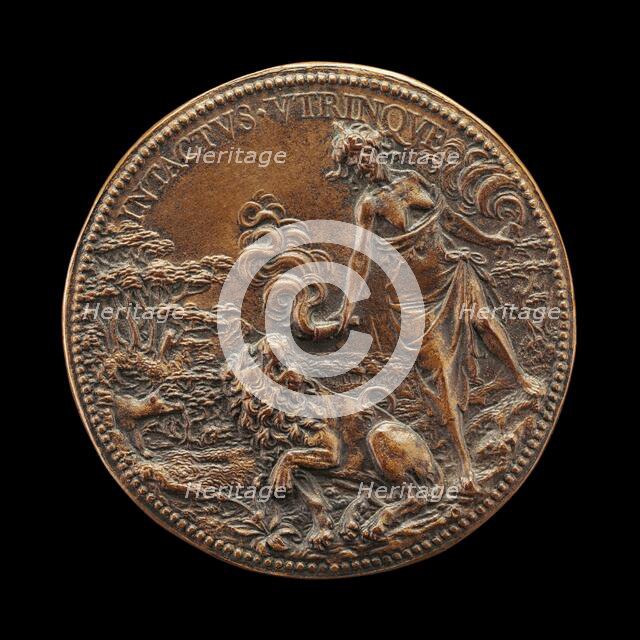 Lion and Fury with Torches [reverse], 1607. Creator: Abraham Dupre.