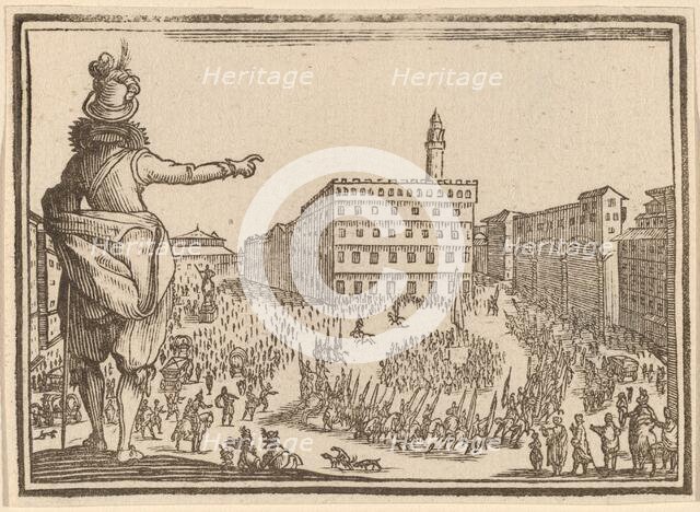 Piazza della Signoria, Florence, 1621. Creator: Edouard Eckman.