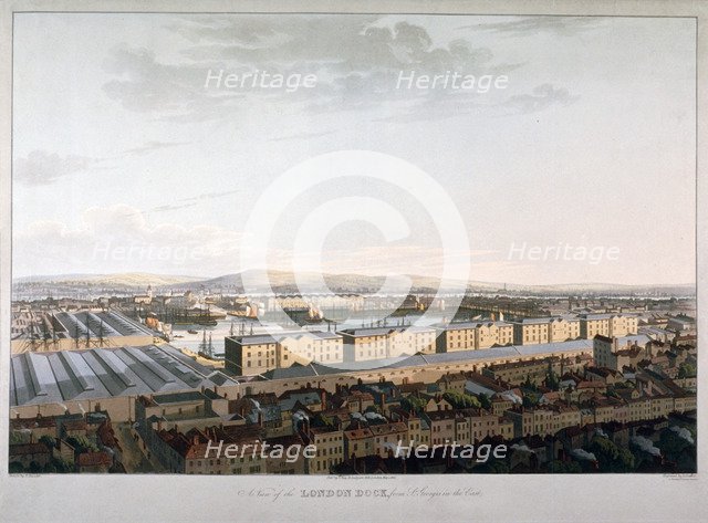 View of London Docks, 1816. Artist: Daniel Havell