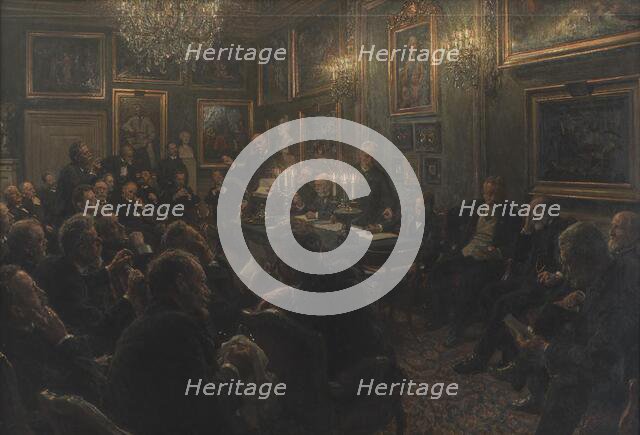 An academy council assembly at Charlottenborg in 1904, 1906-1908. Creator: Viggo Johansen.