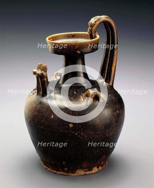 Ewer with twin chicken-head spouts and dragon handle, 317-420. Creator: Unknown.