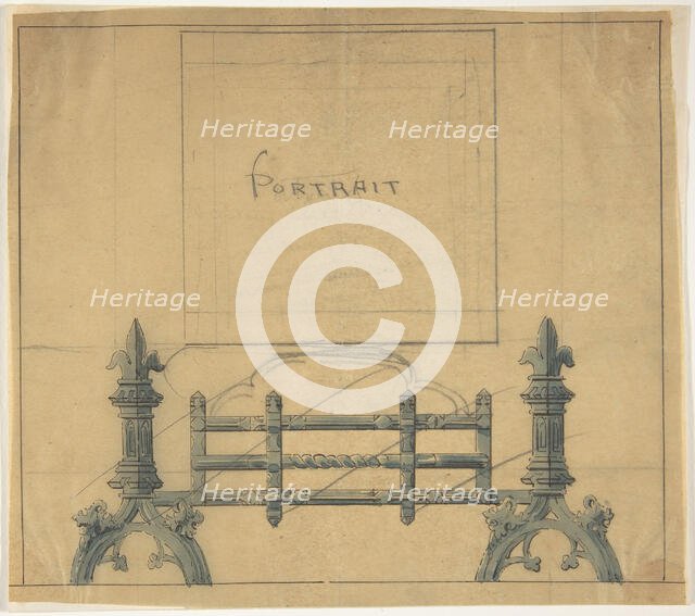 Design for a Fireplace Grate, 19th century. Creator: Anon.