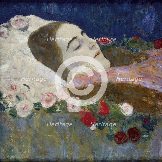Ria Munk on her Deathbed, 1912. Artist: Klimt, Gustav (1862-1918)