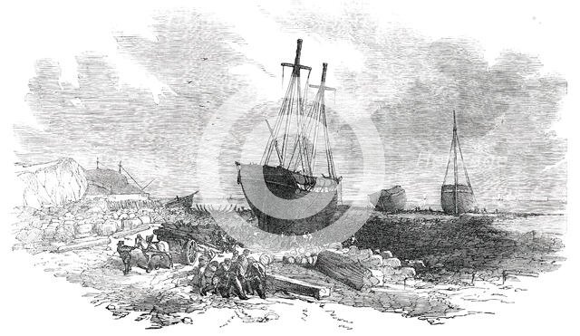 Wrecks on the Rocks at Tynemouth - sketched from below the Spanish Battery, 1850. Creator: Unknown.