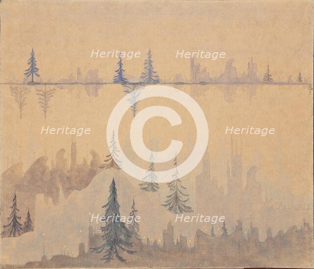 Fugue. From the diptych "Prelude. Fugue", 1908. Creator: Ciurlionis, Mikalojus Konstantinas (1875-1911).