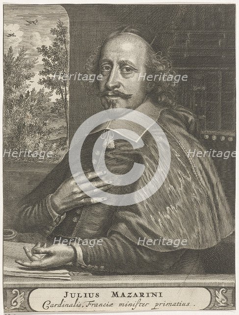 Portrait of Cardinal Mazarin, 1660s-1670s. Artist: Hagen, Christiaan (active 1660-1690)