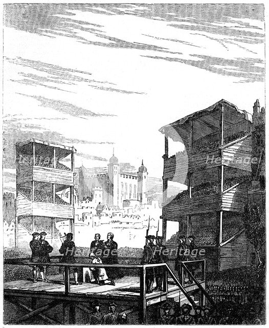 The execution of Lord Derwentwater (1689-1716) on Tower Hill, London, 1716 (19th century). Artist: Unknown