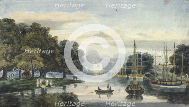 View of the flotilla on the Serpentine, Hyde Park, London, 1814. Artist: Anon
