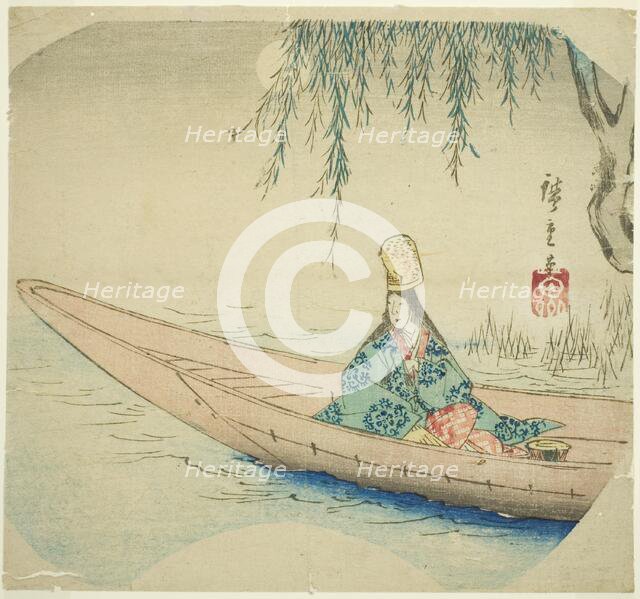 Shirabyoshi dancer in asazuma boat, n.d. Creator: Ando Hiroshige.