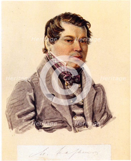 Portrait of Decembrist Mikhail Naryshkin (1798-1863), 1832-1833. Artist: Bestuzhev, Nikolai Alexandrovich (1791-1855)