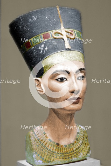 Head of Queen Nefertiti of Egypt. Artist: Unknown.
