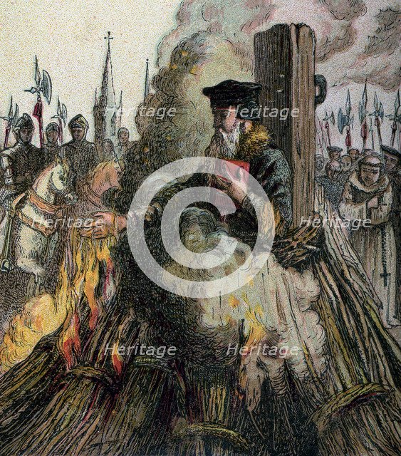 'The Burning Of Cranmer', 1556, (c1850). Artist: Unknown
