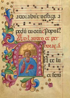 Initial A: Young Christ Blessing, about 1467-1470. Creator: Belbello da Pavia.