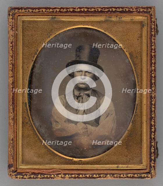 Untitled (Portrait of a Man with Top Hat), 1854. Creator: Unknown.