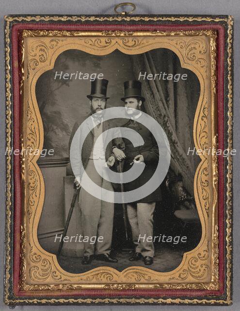 Portrait of Two Unidentified Bearded Men, about 1860. Creator: Unknown.