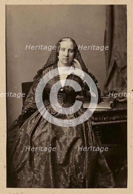 Portrait of a Lady, 1863. Creators: Achille Deveria, Théodule Deveria.