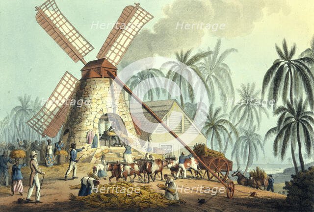 The Mill Yard, Antigua, 1823.  Creator: William Clark.