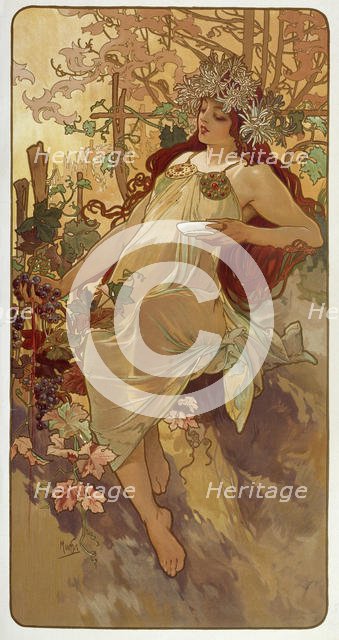 'Autumn', 1896.  Artist: Alphonse Mucha