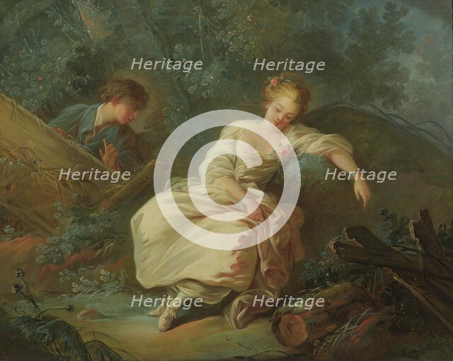 Young Couple in a Landscape, c18th century. Creator: Jean Baptiste Marie Huet.