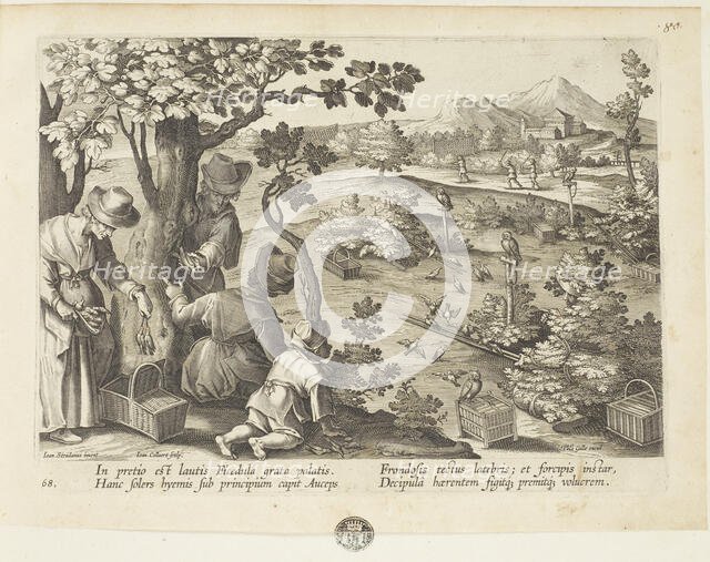 Venationes ferarum, avium, piscium (Hunts of wild animals, birds and fish). Plate 68, 1596. Creator: Hans Collaert the Younger.