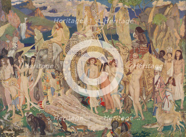 'Ivory, Apes and Peacocks (The Queen of Sheba)', c1909. Artist: John Duncan.