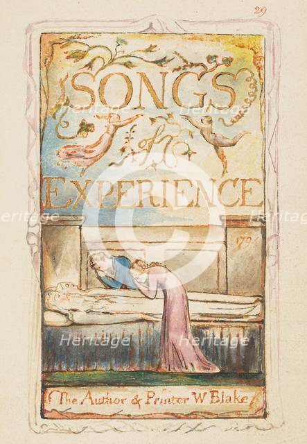 Songs of Experience: Title page, ca. 1825. Creator: William Blake.