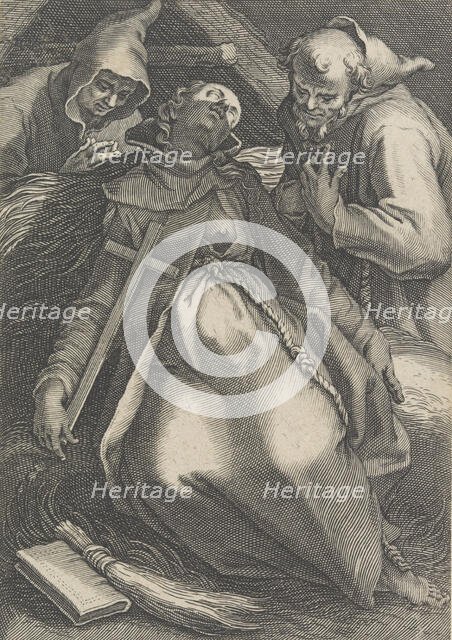 Sancta Euphrolyna, from the series Female Hermits, 1600-1633. Creators: Boetius Adams Bolswert, Abraham Bloemaert.