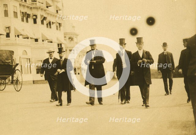 Serge Witte and his staff out for a Sunday morning walk, 1905. Creator: Unknown.