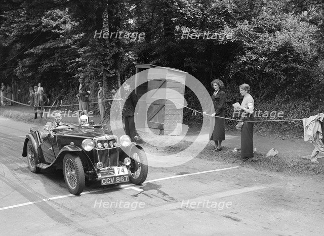 MG TA of JW Appleby at the MCC Torquay Rally, July 1937. Artist: Bill Brunell.