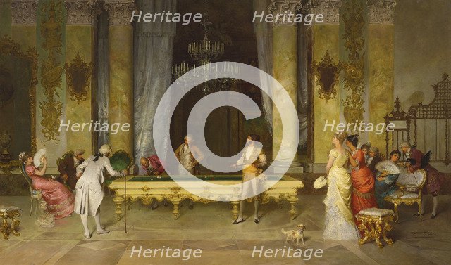 Game of Billiards. Artist: Beda, Francesco (1840-1900)